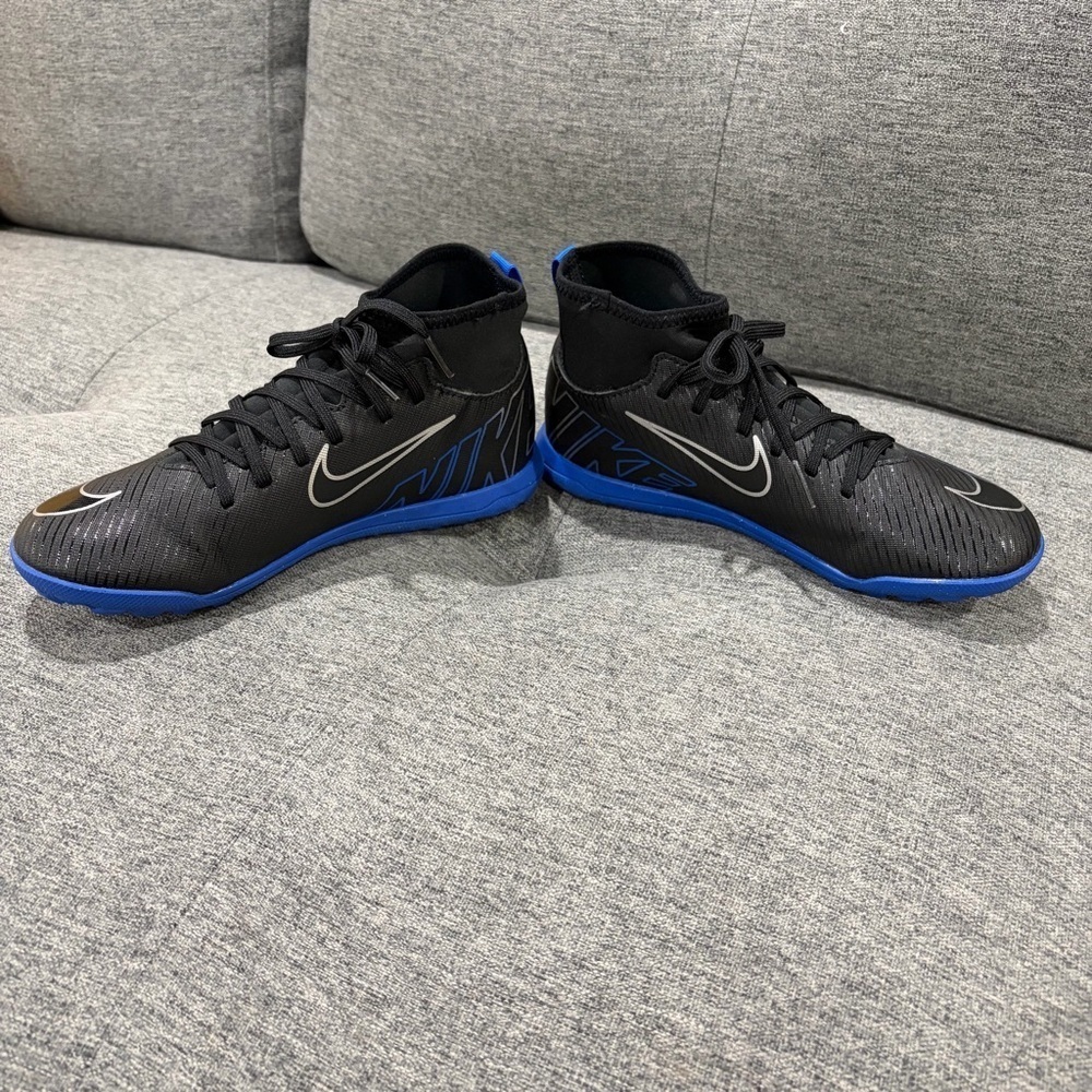 Nike Air Zoom Mercurial Superfly 9 Club TF Shadow Black/Hyper Royal Kids Cleats - Picture 5 of 8